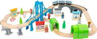 Small Foot - houten treinset met brug, 60dlg. - thumbnail