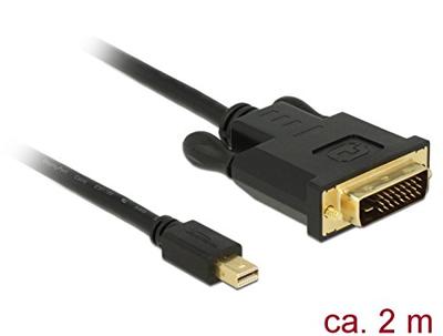 Delock 83989 DisplayPort-kabel Mini-displayport / DVI Aansluitkabel Mini DisplayPort-stekker, DVI-D 24+1-polige stekker 2 m Zwart Vergulde steekcontacten, Delock 83989 DisplayPort-kabel Mini-displayport / DVI Aansluitkabel Mini DisplayPort-stekker, DVI-D 24+1-polige stekker 2 m Zwart Vergulde steekcontacten,