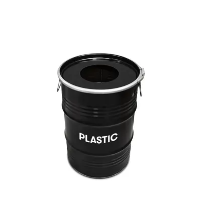 Olievat prullenbak 60L - Plastic - Met gat in deksel