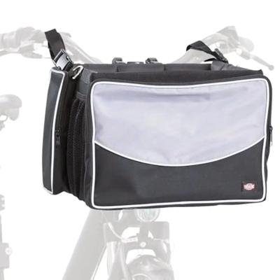 TRIXIE FIETSMAND VOOR AAN STUUR NYLON ZWART / GRIJS 41X26X26 CM