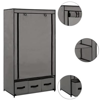 VidaXL Kledingkast 87x49x159 cm stof grijs