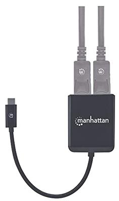 Manhattan 152952 tussenstuk voor kabels USB-C 2 x DisplayPort Zwart
