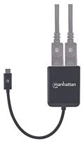 Manhattan 152952 tussenstuk voor kabels USB-C 2 x DisplayPort Zwart - thumbnail
