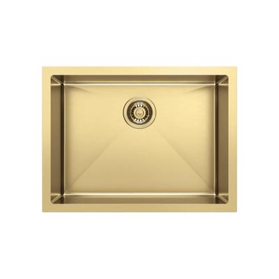 Inbouw Wastafel Sapho Zenith 60x45 cm RVS Goud PVD Sapho Inbouw Wastafel Sapho Zenith 60x45 cm RVS Goud PVD Sapho