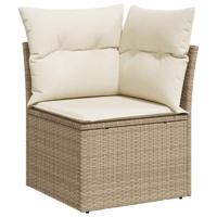 8-delige Loungeset met kussens poly rattan beige - thumbnail