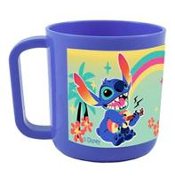 Serviesset - FUN HOUSE - STITCH AND ANGEL - Glas, bord Ø22 cm en Ø16 cm, bestek, waterfles en snackdoosje - thumbnail