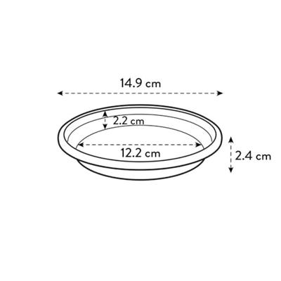 Elho universele schotel rond 15 cm antraciet - thumbnail