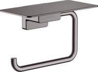 Hansgrohe Addstoris closetrolhouder met planchet brushed black chroom 41772340 - thumbnail