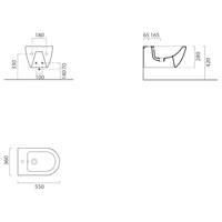 Wandcloset Sapho Pura ExtraGlaze 36x55 cm Wit - thumbnail