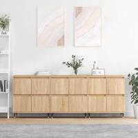 Dressoirs 3 st bewerkt hout sonoma eiken - thumbnail