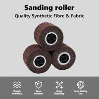 VidaXL Schuurrollen 3 pcs bruin 12 x 12 x 10 cm synthetische vezel - thumbnail