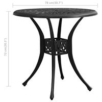 Tuintafel 78x78x72 cm gietaluminium zwart - thumbnail