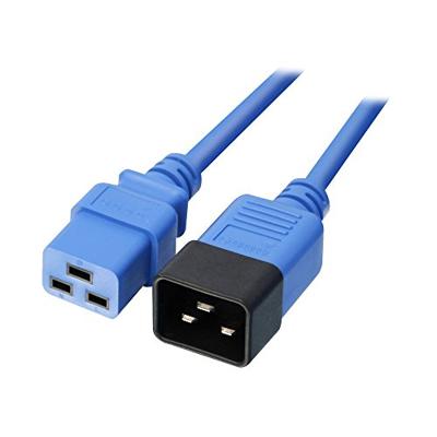 LINDY Apparaat (koud) Verlengkabel [1x Apparaatstekker, male C20 - 1x Apparaatstekker, female C19 16A] 1.00 m Blauw