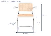 Vloerstoel DKD Home Decor Wit Zilverkleurig Natuurlijk 65,5 x 62 x 79 cm - thumbnail