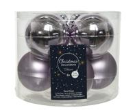 Kerstballen Glas Ø7cm Lila 8st - thumbnail