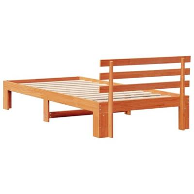 Bedframe met hoofdeinde Bruin 90 x 200 cm Massief grenenhout Bedframe met hoofdeinde Bruin 90 x 200 cm Massief grenenhout