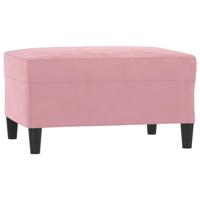 3-delige Loungeset met kussens fluweel roze - thumbnail