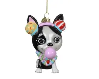 Decoris kerstornament glas hond 9.3cm - thumbnail
