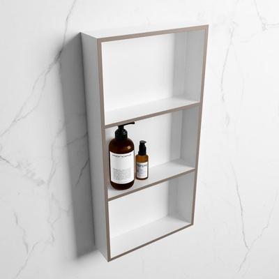 MONDIAZ EASY Nis 59,5x29,5cm in solid surface kleur Smoke | Talc. 3 vakken geschikt voor in- of opbouw