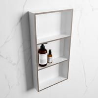 MONDIAZ EASY Nis 59,5x29,5cm in solid surface kleur Smoke | Talc. 3 vakken geschikt voor in- of opbouw - thumbnail