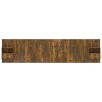 Hoofdbord met kastjes bewerkt hout gerookt eikenkleurig - thumbnail