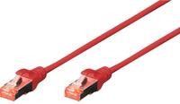Digitus DK-1644-005/R RJ45 Netwerkkabel, patchkabel CAT 6 S/FTP 0.50 m Rood Halogeenvrij, Verdraaide paren, Snagless, Vlambestendig 1 stuk(s) - thumbnail