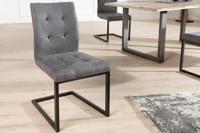 Design sledestoel OXFORD vintage grijs ijzeren frame - 36962 - thumbnail