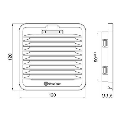 Finder 7F.20.8.230.1020 Schakelkastventilator 17 W (b x h x d) 120 x 120 x 54.4 mm 1 stuk(s)