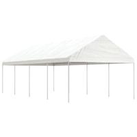 Prieel met dak 8,92x4,08x3,22 m polyetheen wit - thumbnail