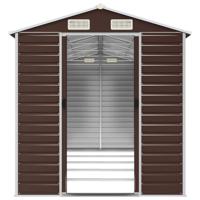 Tuinschuur 191x470x198 cm gegalvaniseerd staal bruin - thumbnail