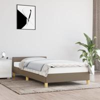 Bedframe met hoofdeinde stof taupe 80x200 cm - thumbnail
