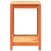 Oppottafel met schap 82,5x50x75 cm massief grenenhout wasbruin - thumbnail