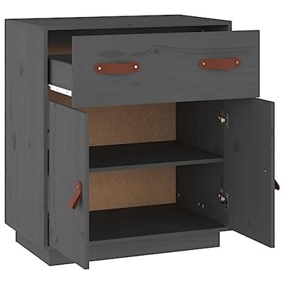 Dressoir 65,5x40x75 cm massief grenenhout grijs - thumbnail