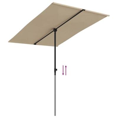 VidaXL Parasol met aluminium paal 2x1,5 m taupe
