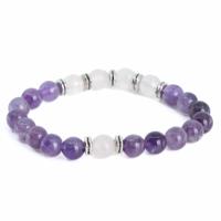 Edelsteen Armband Amethist & Rozenkwarts - 8 mm - thumbnail