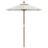 VidaXL Parasol met houten paal 196x231 cm zandkleurig - thumbnail