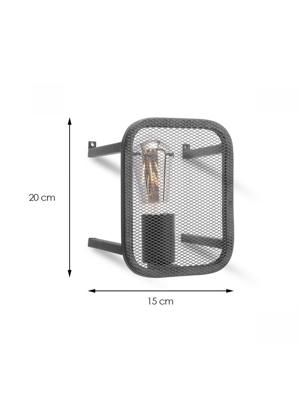 Wandlamp Weave 15/15/20cm, Zwart, Muurlamp gemaakt van metaal, geschikt voor E27 LED lichtbron, wandlamp geschikt voor woonkamer, slaapkamer
