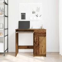 Bureau 86x49x76 cm spaanplaat oud hout - thumbnail