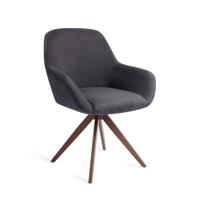 Jesper Home Draaibare Eetkamerstoel 'Kushi' Turn Brown, kleur Black-Out - thumbnail