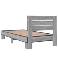 Bedframe bewerkt hout en metaal grijs sonoma eiken 75x190 cm - thumbnail