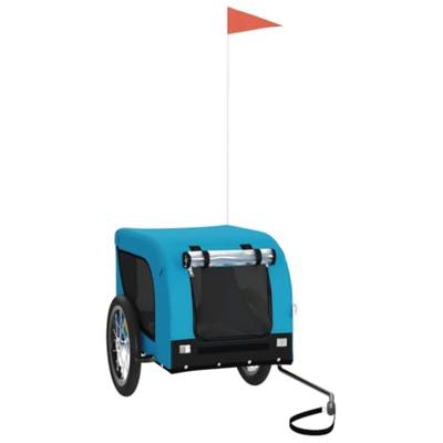 Hondenfietstrailer oxford stof en ijzer blauw en zwart - thumbnail