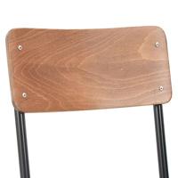 Eetkamerstoelen 4 st massief multiplex staal bruin - thumbnail