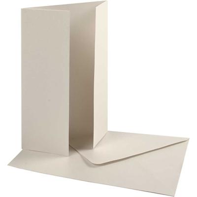 Creativ Company Parelmoer kaart & envelop, afmeting kaart 10,5x15 cm, afmeting envelop 11,5x16,5 cm, 230+120 gr, off-white, 10 set/ 1 doos