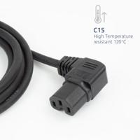 ACT Netsnoer C14 - C15 (haaks rechts) IEC60320 zwart 0.6 m - thumbnail