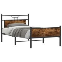 Bedframe zonder matras spaanplaat gerookt eikenkleurig - thumbnail
