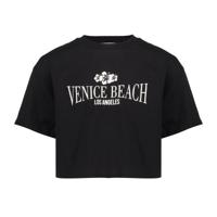 Geisha zomer t-shirt meisjes - cropped venice beach - zwart / off wit - thumbnail