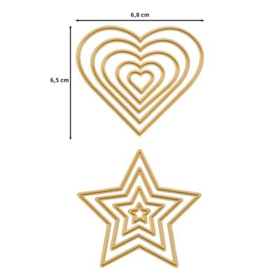 Vaessen Creative • mini snij- en embossingmallen trapeze banners & labels 14st.