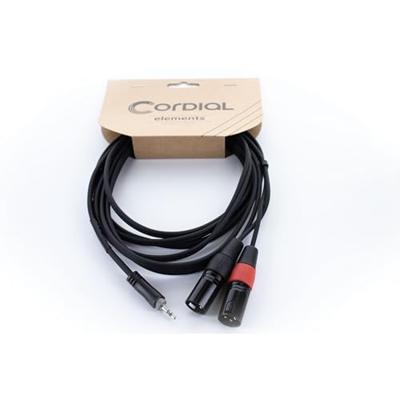 Cordial EY 3 WMM XLR Y-adapter [1x Jackplug male 3,5 mm - 2x XLR-stekker 3-polig]
