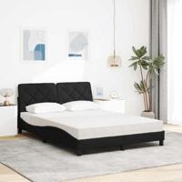Bed met matras stof zwart 120x200 cm - thumbnail