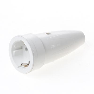 Contrastekker wit rubber 220v